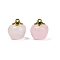 Transparent Glass Apple Pendants, with Enamel, Baking Paint, Thistle, 15.5x14x14mm, Hole: 1.2mm