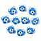 Handmade Polymer Clay Beads, Bear, Dodger Blue, 8~11x9~11x4mm, Hole: 1.5mm