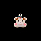 Alloy Enamel Pendants, Bear Head, Floral White, 20x17x4mm, Hole: 1.8mm