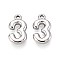 304 Stainless Steel Pendants, Number 3, Stainless Steel Color, 17x9.5x3mm, Hole: 1.5mm