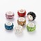 Polymer Clay Rhinestone European Beads, Large Hole Rondelle Beads, with Platinum Plated Alloy Cores, Mixed Color, 10~12x7mm, Hole: 5mm, 100pcs/box