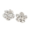 Brass Bead Caps, Flower, Platinum, 17.5x18x3.5mm, Hole: 1.8mm