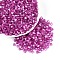 Glass Seed Beads, Silver Lined, Square, Camellia, 3~4x3x3mm, Hole: 1.2mm, about 6300pcs/pound