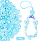 50G Acrylic Pearly Lustre Beads, Mixed Shapes, Medium Turquoise, 11.5~25x8~25x2~6mm, Hole: 1~2mm