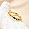 Adjustable Brass Micro Pave Cubic Zirconia Finger Rings for Women, Horse Eye, Real 18K Gold Plated, 2.5mm, Inner Diameter: US Size 7 1/4(17.5mm)
