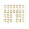 26Pcs Letter A~Z Brass Micro Pave Cubic Zirconia Pendants, Real 18K Gold Plated, Oval Charms, Clear, 18.5x11x3.5mm, Hole: 2x1.5mm