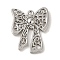 Rack Plating Alloy Pendants, Cadmium Free & Nickel Free & Lead Free, Bowknot, Platinum, 24.5x19x2.5mm, Hole: 1.4mm