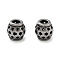 304 Stainless Steel European Beads, Large Hole Beads, Rondelle with Hollow Star, Antique Silver, 9.5x9.5mm, Hole: 4mm