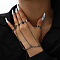 Gothic Style Iron Finger Rings Bracelets, Adjustable  Ring Bracelets for Women Men, Gunmetal, 230mm