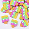 Handmade Polymer Clay Cabochons, Ice Lolly, Colorful, 10.5~12.5x8~10x1~4mm, about 2700pcs/540g