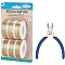 Round Aluminum Wire, with Iron Side Cutting Pliers, Gold, 17 Gauge, 1.2mm, 16m/roll, 6 rolls