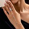 Simple Style 304 Stainless Steel Synthetic Turquoise Ring Bracelets for Women, Silver, 6-1/4 inch(16cm)