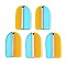 Transaprent Resin & Wood Pendants, Arch, Two Tone, Goldenrod, 38x22x3.2mm, Hole: 2mm