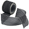 Polyester Pleated Ribbons, with Spool, Black, 1-5/8 inch(40mm)