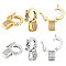 OLYCRAFT 6Pcs 2 Colors Brass Enhancer Shortener Clasps 18x13.5mm Zirconia Twister Clasps Flat Round Cubic Zirconia Connector Click Clasp Connector Enhancer Click Clasp for Necklace Jewelry Making