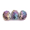 Electroplate Glass Beads, Rondelle with Pattern, Faceted, Colorful, 7~8x5.5~6mm, Hole: 1~1.2mm