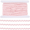 Polyester Ribbon, with Cardboard Display Card, Pink, 1/4 inch(7.5mm), 25Yards
