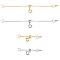 6Pcs 6 Style Brass Cable Chain Necklace Making, with Spring Ring Clasps and Peg Bails, Platinum & Golden, 26.4~76.4mm, 1Pc/style