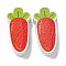 Printed Wood Beads, Easter Theme Beads, Orange Red, Carrot, 19.5x10x5.5mm, Hole: 2.5mm