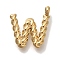 PVD Vacuum Plating 304 Stainless Steel Pendants, Real 18K Gold Plated, Letter Charm, Letter W, 13x12.5x3mm, Hole: 1.8mm