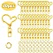 Alloy Heart Lobster Clasps, Keychain Clasp Findings, with Double Ended Swivel Eye Hook and Iron Jump Rings, Golden, 40x24x8.5mm, Jump Ring: 8x1.2mm