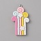 Opaque Resin Pendants, Colorful Charms with Platinum Tone Iron Loops, Rectangle, 41.5x23.5x5mm, Hole: 2mm