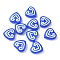 Baking Paint Glass Enamel Beads, Heart, Royal Blue, 19.5x20.5x7.5mm, Hole: 1.5~1.6mm