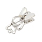 Brass Micro Pave Clear Cubic Zirconia Box Clasps, with Shell, Butterfly, Platinum, 24x11.5x8mm, Hole: 1.5mm