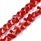 Opaque Color Glass Beads Strands, Butterfly, Faceted, Red, 8x10x5.5mm, Hole: 0.9mm, about 55pcs/strand, 15.47 inch(39.3cm)