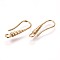 Brass Earring Hooks, with Horizontal Loop, Golden, 21x7x2.5mm, Hole: 1.8mm, 20 Gauge, Pin: 0.8mm