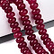 Natural White Jade Beads Strands, Smooth Rondelle, Dyed, Camellia, 10~10.5x5.5~6mm, Hole: 0.7~1.2mm, about 61~69pcs/strand, 14.37~15.55 inch(36.5~39.5cm)