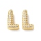 Rack Plating Brass Micro Pave Cubic Zirconia Slide Charms, Long-Lasting Plated, Lead Free & Cadmium Free, Real 18K Gold Plated, Letter, Letter L, 14x8x5mm, Hole: 10.4x1.7mm