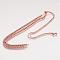 Brass Bead Chain Necklace Making, Real Rose Gold Plated, 15.5~16.5 inch(39~41cm)