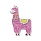 Acrylic Pendants, Alpaca, Pink, 51.5x34.5x1.4mm, Hole: 2.5mm