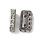 Brass Rhinestone Beads, Long-Lasting Plated, Rack Plating, Cadmium Free & Lead Free, Rectangle, Black, 15x8x3.5mm, Hole: 1.6mm