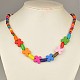 Colorful Wood Necklaces for Kids NJEW-JN00308-2