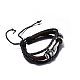 Adjustable Casual Unisex Zinc Alloy Wing and Braided Leather Multi-strand Bracelets BJEW-BB15612-4