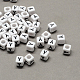 Perles européennes de lettre en acrylique à gros trou SACR-Q103-6mm-01Y-1