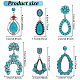 ANATTASOUL 6 Pairs 6 Style Synthetic Turquoise Teardrop & Arch Flower Dangle Stud Earrings EJEW-AN0001-10-2
