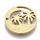アルミペンダント  レーザーカットペンダント  椰子のフラットラウンド  ゴールドカラー  18x1.5mm  穴：1mm ALUM-T001-115G-1