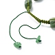 Natürliche kanadische Jade & grüner Aventurin rechteckiges Biaided-Perlenarmband BJEW-JB08722-5