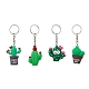 Cartoon-Kaktus-Schlüsselanhänger aus PVC-Kunststoff KEYC-JKC00667-1