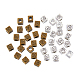 Dicosmétique 100 pièces 2 couleurs cube avec symbole om perles 4.5mm vintage cube perles carrées perles de charme de yoga perles de cube en vrac d'énergie perles d'espacement en vrac en métal perles en alliage pour la fabrication de bijoux FIND-DC0002-53-1