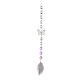 Pendentif lustre en cristal suspendu papillon et feuille de fer HJEW-M002-06-2
