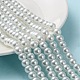 Weiße Glasperle runde lose Perlen für Schmuck Halskette Handwerk X-HY-8D-B01