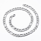 Модные мужские ожерелья-цепочки Фигаро NJEW-L450-06A-2