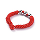 Bracelets de perle tressés en cordon de nylon réglable et ensembles de bagues SJEW-JS01029-8