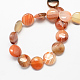 Perles de pierre gemme rond et plat agate rouge naturel de pierre brins G-S110-03-2