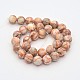 Natural Red Line Stone Round Bead Strands G-J276-18-12mm-2