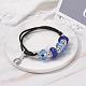 Faceted Glass European Beads Cord Bracelet BJEW-JB07035-02-2